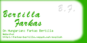 bertilla farkas business card